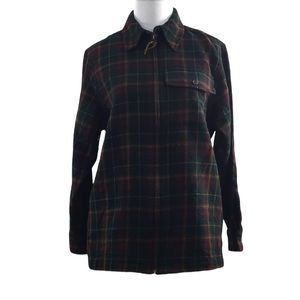 Lauren Ralph Lauren Green Plaid Button-Up Jacket